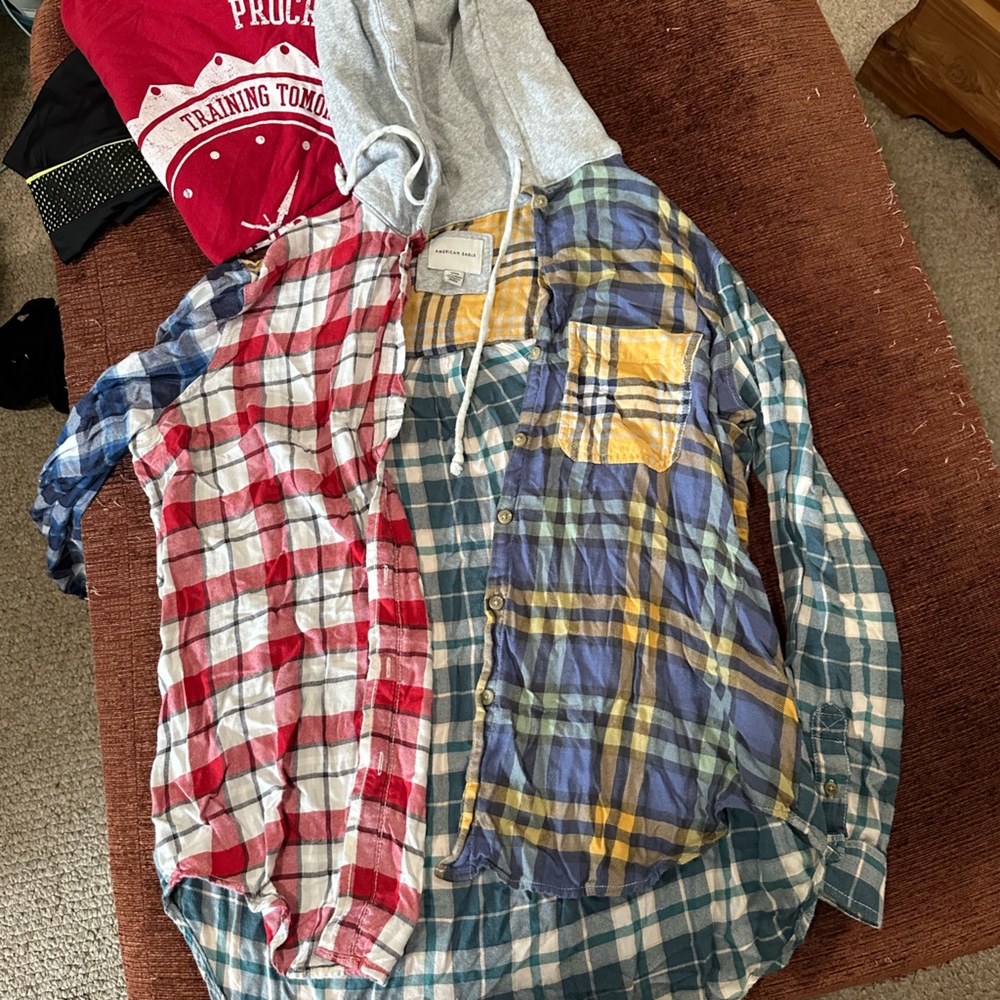 Hooded long sleeve button down